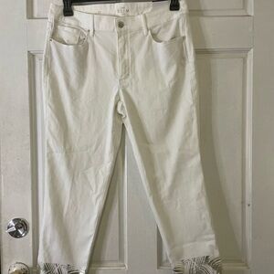 WHBM Slim Ankle with gold detail at cuff size 12